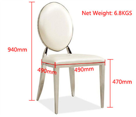 High End 40 Density Sponge Cushion 1.2mm Tube Size Stainless Steel Dining Chairs