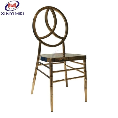 Restaurant Chaise de salle à manger en acier inoxydable en or Chaise simple en miroir en métal Phoenix