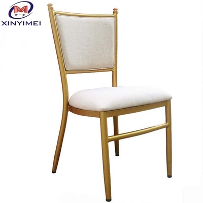 Chaise de salle à manger d'hôtel personnalisée en relief en alliage d'aluminium en alliage de métal chaise en bambou rembourrée