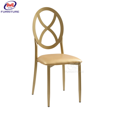 Métaux sur mesure Mariage Restaurant Chaises à manger Retour rond croisé Fer Variété Bambou